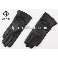 Heiße Verkaufsart und weise preiswerte schwarze Schaffelldame-Lederhandschuhe